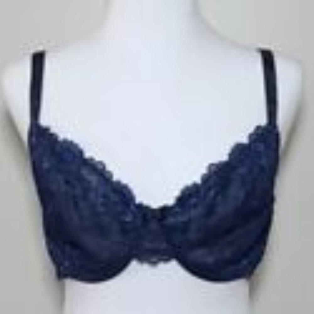 Apt 9 Unlined Lace Underwire Bra 38D in Navy Blue